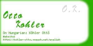 otto kohler business card