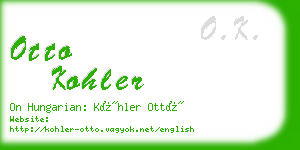 otto kohler business card